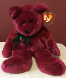 1998 Ty Beanie Buddy 13 Zoll Teddy nicht mehr produziert neu Cranberry-Etikett Schutz Herz & Tush - Bild 1 von 10