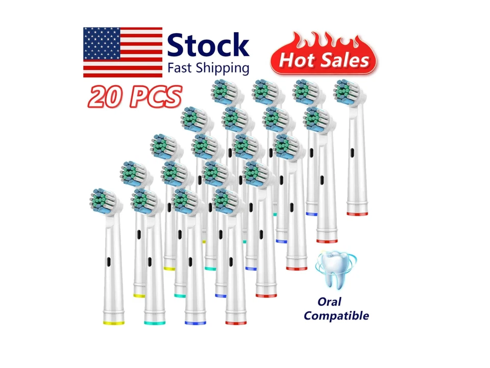 20PCS Precision Electric Toothbrush Replacement Fit For Oral  Braun Brush Heads - Image 1 of 1