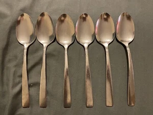 Set of 6 ACCENT pattern Oneidacraft Deluxe stainless oval soup spoons Glossy - Picture 1 of 5