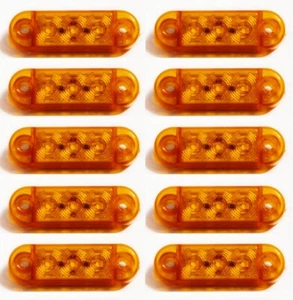 10 x LED Small 12/24V Side Position Orange Marker Lights Bus Chassis Car - Picture 1 of 6
