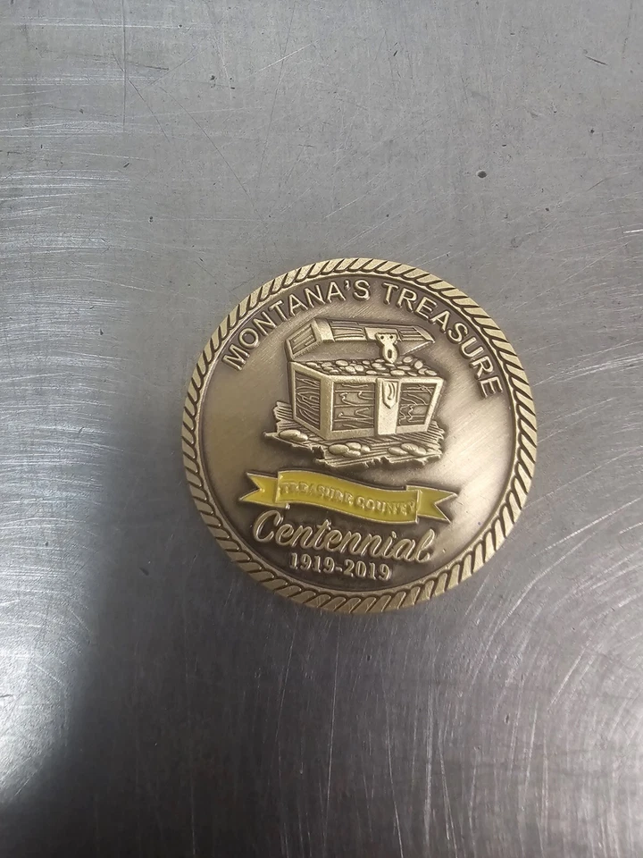 Moneda personalizada. Montana. Estado del tesoro. Condado del Tesoro. Coleccionable hecho a medida. Foto 1 de 2