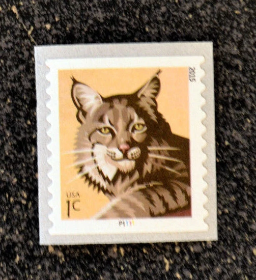 2015USA  #4672a  1c  Bobcat  - Coil Plate Number Single  PNC  Mint NH - Image 1 of 1