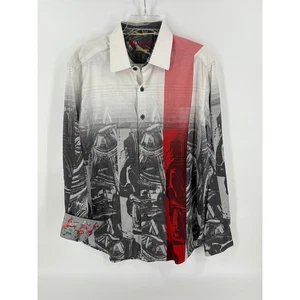 Camicia Robert Graham esclusiva uomo L grande stampa astratta con bottoni - Foto 1 di 10