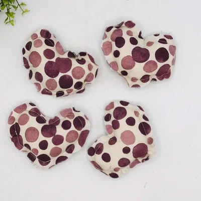 Lote de 4 Corações Tigela Enchimentos Mesa de Café Roxa Desbotada Bolinhas 4,5x4 Polegadas - Imagem 1 de 3