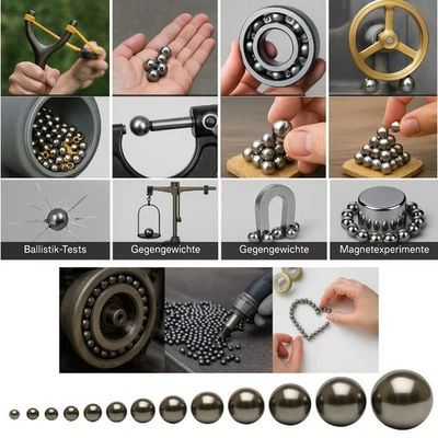 Stahlkugeln 200–1000 St 4,5–12 mm für Zwille Slingshot Kugellager C15 Schießen - Bild 1 von 4