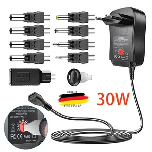 Universal Stecker Netzteil 1500mA 1,5A 3V 4,5V 5V 6V 7,5V 9V 12V 7,2W 9 Adapter - Bild 1 von 14