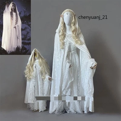 Lord of the Rings The Hobbit Galadriel Cosplay Costume Outfit Wig Dress Gift Kid - Image 1 of 4