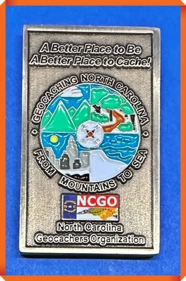 Geocoin NCGO North Carolina Geocachers Org Nickel Unactivated Mtns to the Sea - Image 1 of 2