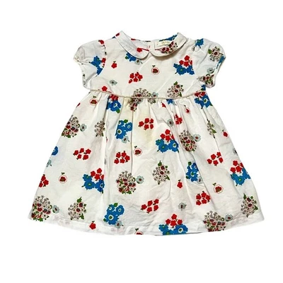 Vestido Floral Baby Boden Mezcla Lino Talla 2/3 Foto 1 de 4