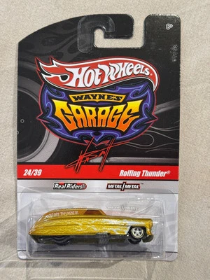 Hot Wheels Wayne's Garage Chase 2009 iniciales Rolling Thunder con Real Rider Whls Foto 1 de 4