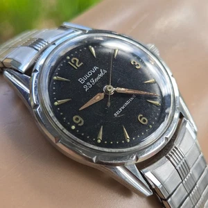 Vintage BULOVA 23 "AW" men's automatic wtch 10BZAC Black dial 1960 - Picture 1 of 23