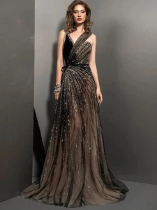 Glitter Mother Of The Bride Dress For Wedding Gorgeous A-line Evening Dresses - Picture 1 of 4