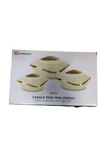 MILTON 3pc insulated Creme hotpot 1000-1500-2500ml - Picture 1 of 4