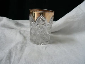 Bull’s Eye and Fan Tumbler with worn gold U.S. Glass Co. #15160 EAPG - Picture 1 of 12