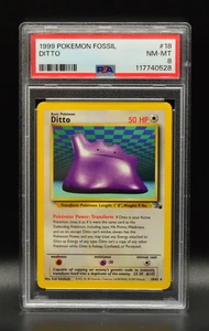 Ditto 1999 Pokemon Fossil Unlimited #18 WOTC PSA 8 Newly Graded - Picture 1 of 2