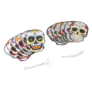 12pcs Day Of The Dead Mask With Elastic Band Attractive Halloween Mask For Ha UK - Picture 1 of 23