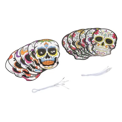 12pcs Day Of The Dead Mask With Elastic Band Attractive Halloween Mask For Ha UK - Image 1 of 4