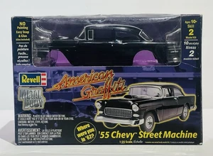REVELL AMERICAN GRAFFITTI  '55 Chevy Street Machine Black 1:25 Scale Metal Body - Picture 1 of 5