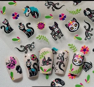 Adesivi Nail Art NUOVI! HALLOWEEN ANIMALI IN RILIEVO GIORNO DEI MORTI SD-1871 - Foto 1 di 1