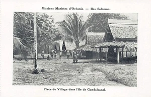 Solomon Islands - The Village Square on Guadalcanal Island - Publ. Marist Missio - Picture 1 of 2