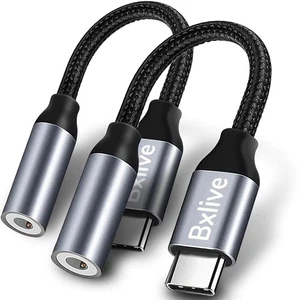 Bxlive USB C auf 3,5mm Klinke, 2 Packungen Typ C auf 3,5mm Kopfhörer Aux Digital Audio - Bild 1 von 5