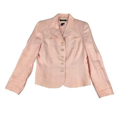 Blazer Lauren Ralph Lauren Vintage Para Mujer Rosa Lino De Colección Talla 6 Foto 1 de 4