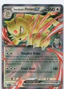 Team Rocket's Persian ex - 218 Promo Holo SV10: Destined Rivals casi nuevo Pokémon - Imagen 1 de 2