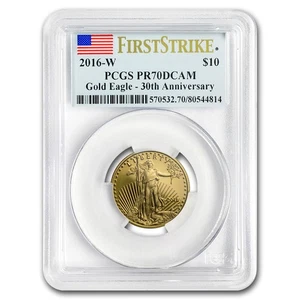 2016-W 1/4 oz Proof American Gold Eagle PR-70 PCGS (FirstStrike®) - Picture 1 of 3