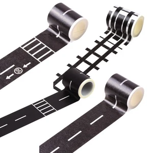 4 Rolls Route Washi Bande Route Du Ruban Adhésif Trafic Signe Autocollants - Photo 1/12
