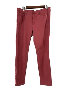 J.Crew Stretch Slim-Fit Pants Salmon Cotton Blend Preppy 34x27 Pink Denim Jeans - Picture 1 of 8