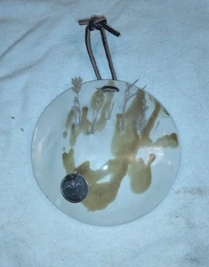 Firmado Colgante Cerámica Flor Decoración GREMIO DE ARTESANOS DE PENSILVANIA JURADO - Imagen 1 de 4
