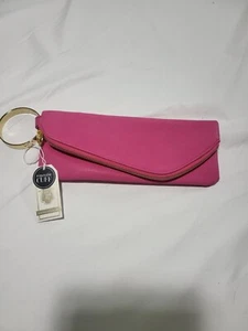 Mud Pie Women’s Fashion Bracelet Vegan Leather Pink Cuff Clutch Purse - Picture 1 of 8