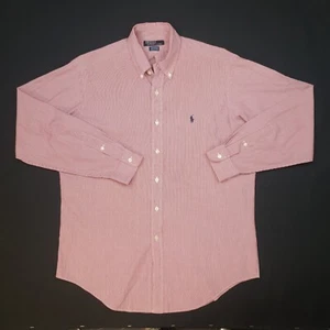 Camisa Ralph Lauren Vintage Relajada Gran Tamaño YARMOUTH 15.5 39 MEDIANA Roja Clásica - Imagen 1 de 7