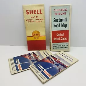 Vintage 60’s Chicago Tribune, Oregon & More Tankstelle Reise Straßenkarte Lot 4 - Bild 1 von 12