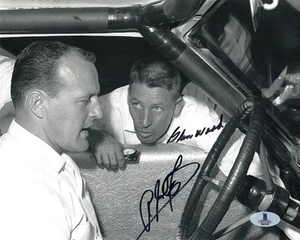 A.J. FOYT & GLEN WOOD DUAL SIGNED 8x10 PHOTO AUTO RACING LEGENDS BECKETT BAS - Picture 1 of 2