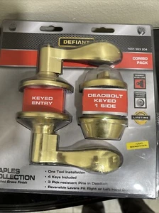 Defiant Combo Pack Door Knobs Keyed Entry 10630 4 Key Included - Picture 1 of 3