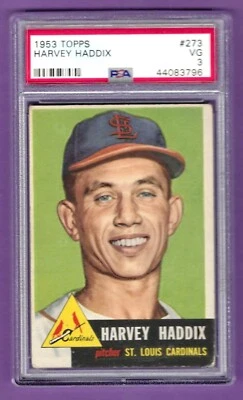 1953 Topps - #273 Harvey Haddix RC SP - St. Louis Cardinals - PSA MUITO BOM ESTADO 3 - Imagem 1 de 2