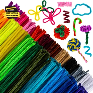 Pipe Cleaners Craft Supplies - Chenille Stems Fuzzy Craft Wire for Handicrafts T - Picture 1 of 6