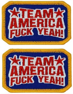 Parche moral bordado Team America F Yeah | 2 piezas gancho respaldo 3"x2" - Imagen 1 de 1