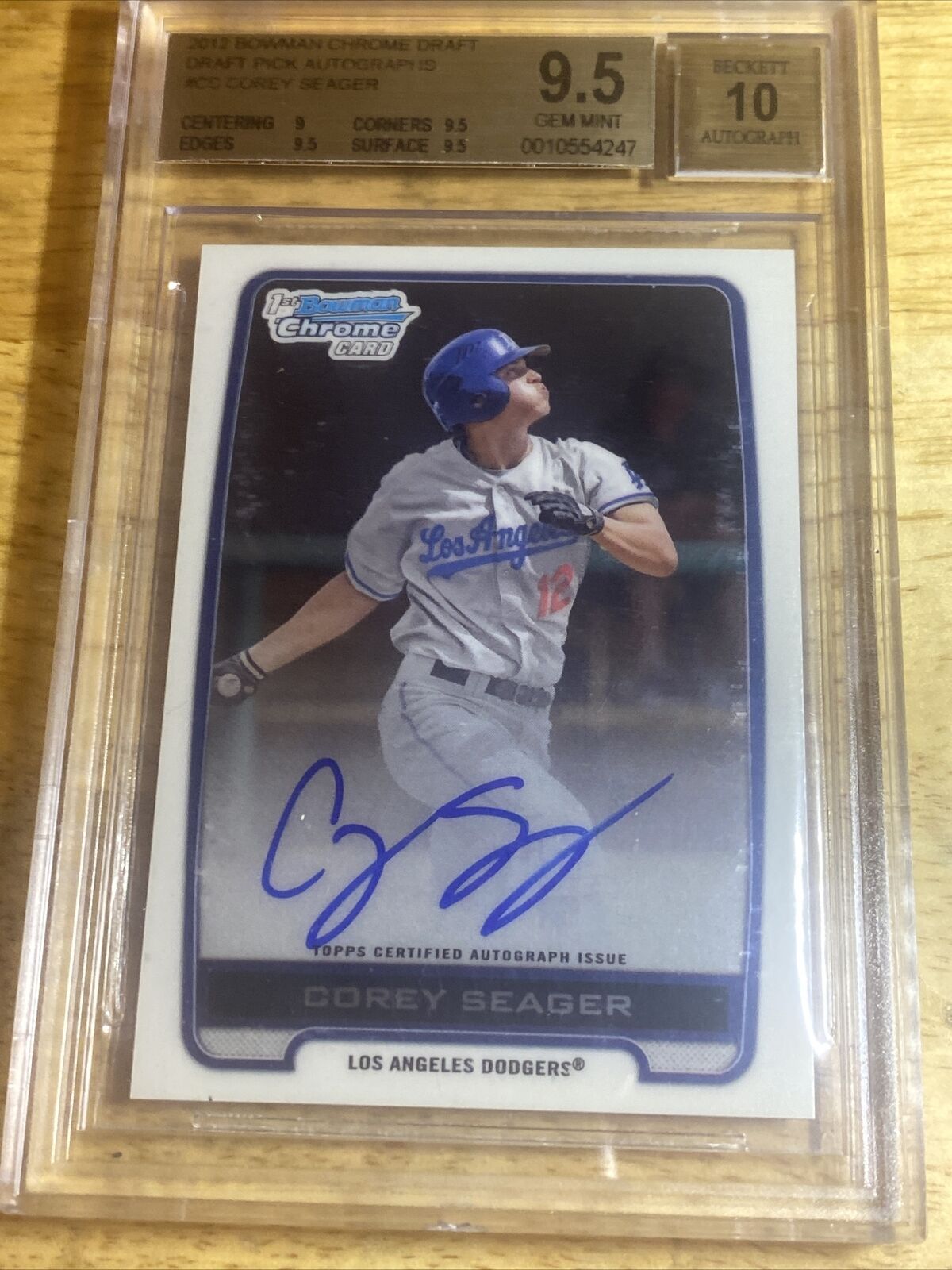 2012 Bowman Chrome 1st Draft Pick Corey Seager Auto 10 BGS 9.5 Gem Mint Dodgers