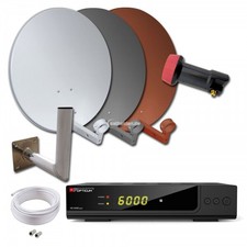 1 Teilnehmer Sat Anlage HD X300 plus HDTV WH LNB SQ Spiegel Kabel