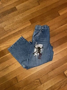 Disney Store Pirates Of The Caribbean Boys Blue Denim Carpenter Jeans Size 7 - Picture 1 of 16