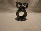 ** METAL OWL ORNAMENT** MADE OF NUTS + METAL. 5CMS HIGH. WEIGHT 94 G. GOOD COND.