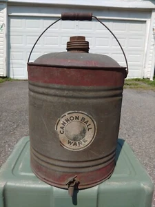 Vintage Collectable Cannon Ball Ware Cooler 5 Gallon Galvanized Water Jug USA - Picture 1 of 14