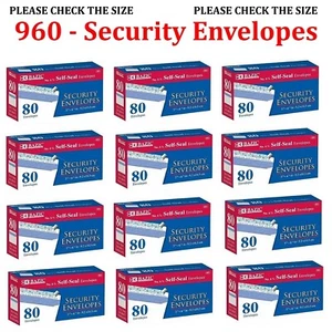 960 Security Envelopes Self-Seal White Letter Mailing 3-5/8” x 6-1/2” Bulk Lot - Picture 1 of 5