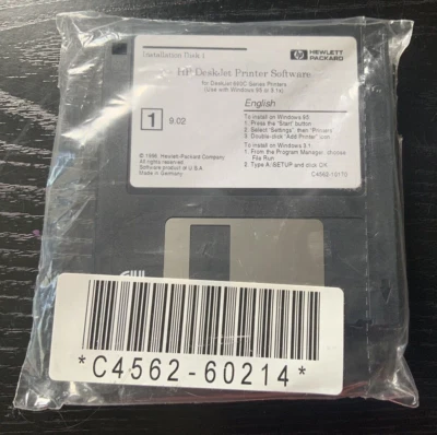 HP Deskjet 690C Printer Software 3.5'' Floppy Disks Installation Windows 95 3.1x - Image 1 of 3