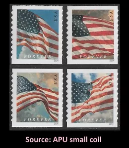US 5871-5874 Flag F coil single set 4 (from APU small coil) MNH 2024 - Picture 1 of 1