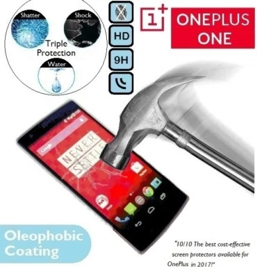 100% Genuine Premium Tempered Glass LCD Screen Protector Plus for OnePlus One 1 - Image 1 of 2