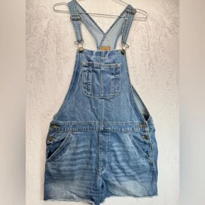 Distressed Denim Jeans Shorts Overall American Eagle Outfitters AEO Y2K Grunge - Bild 1 von 9