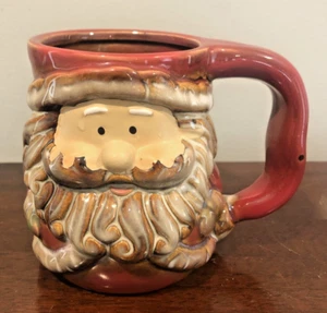 Weihnachtsmann Weihnachten Tasse Keramik 3D primitiv/rustikal 4,5" hoch Kaffee/Tee/Koko. - Bild 1 von 8